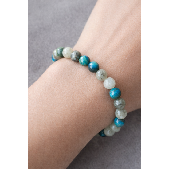 Bransoletka labradoryt i tygrysie oko